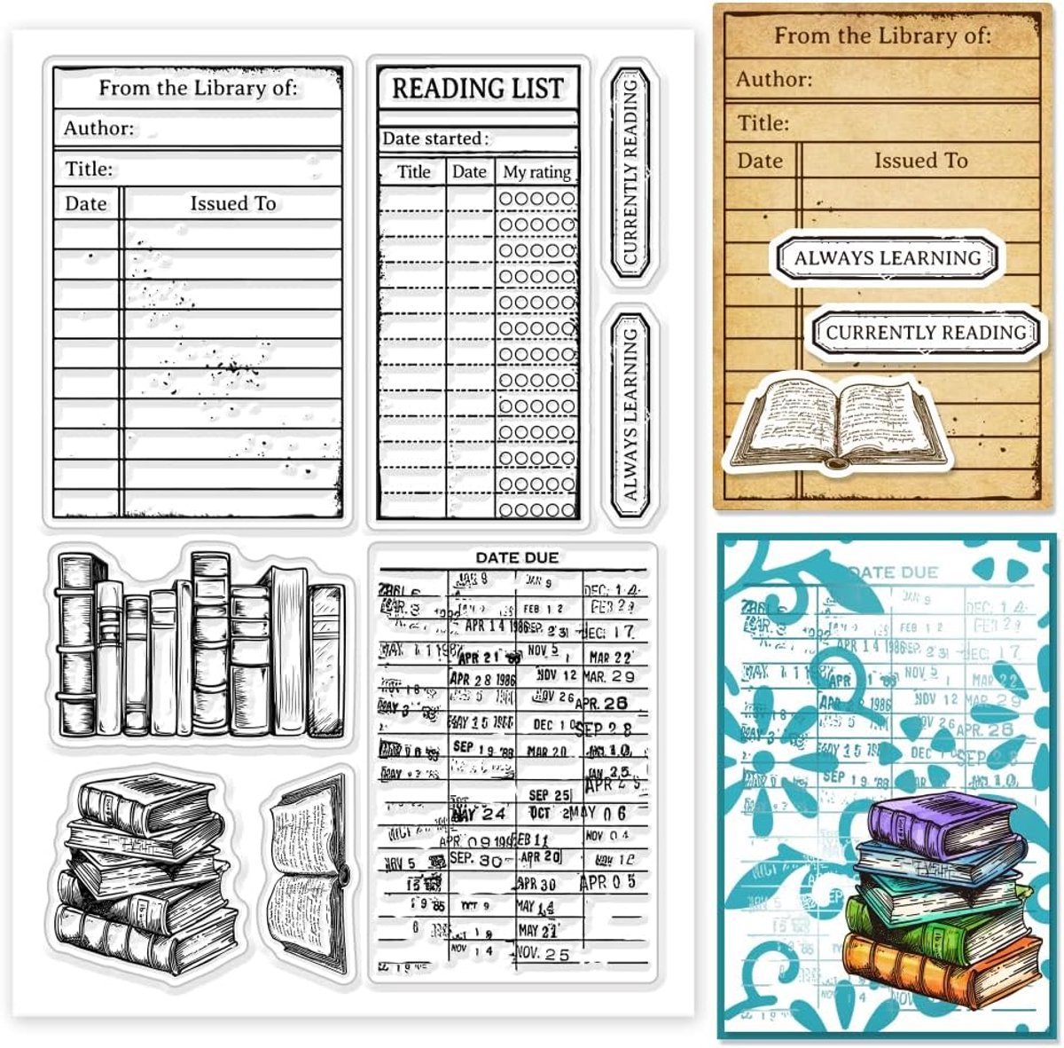 Boeken Clear Stempels Bibliotheek Kaart Siliconen Clear Stempel Seals Transparante Stempels Voor Diy Scrapbooking Kaarten Maken Foto Album Journal