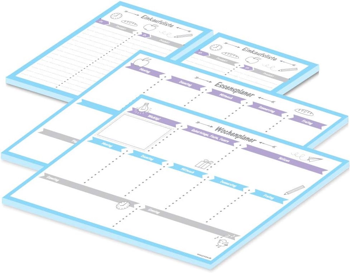 complete planner set "All sorts", lichtblauw, 4 stuks