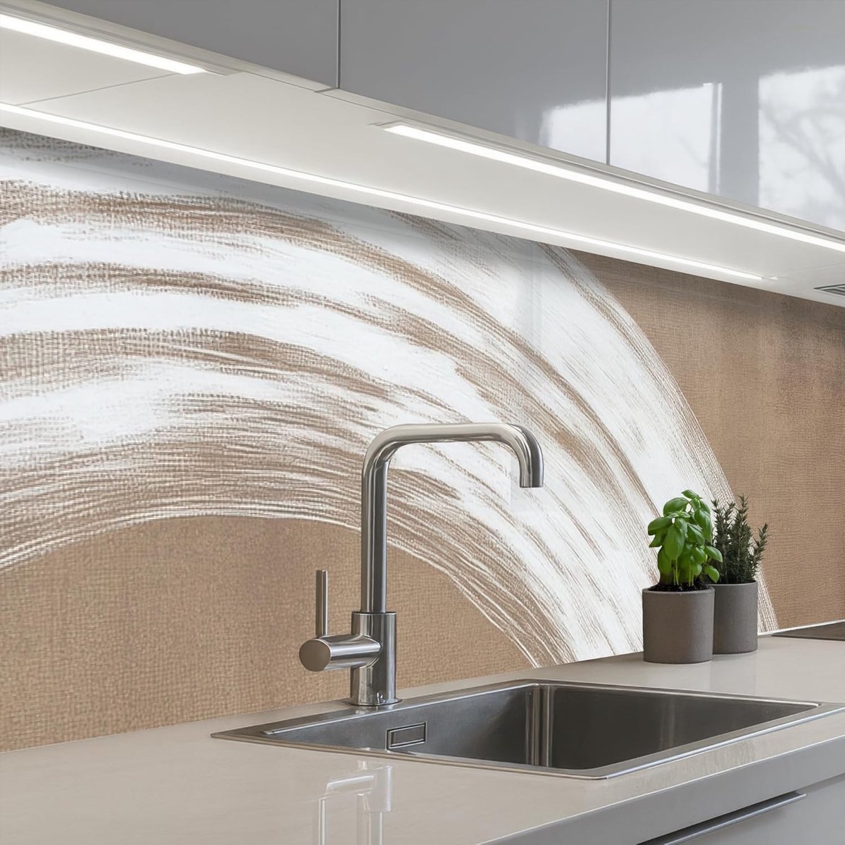 keukenachterwand 60x250 cm zelfklevend keuken decoratie accessories home kitchen spatscherm Verf - Bruin - Japandi