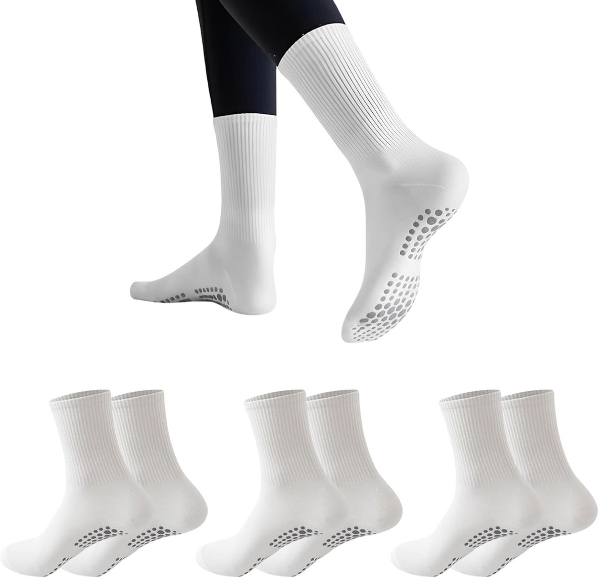 Sokken, Dames Yogasokken, Maat 37-42, Comfortabel en Veelzijdig, voor Pilates, Ballet, Trampoline, Fitness en Yoga (Wit)
