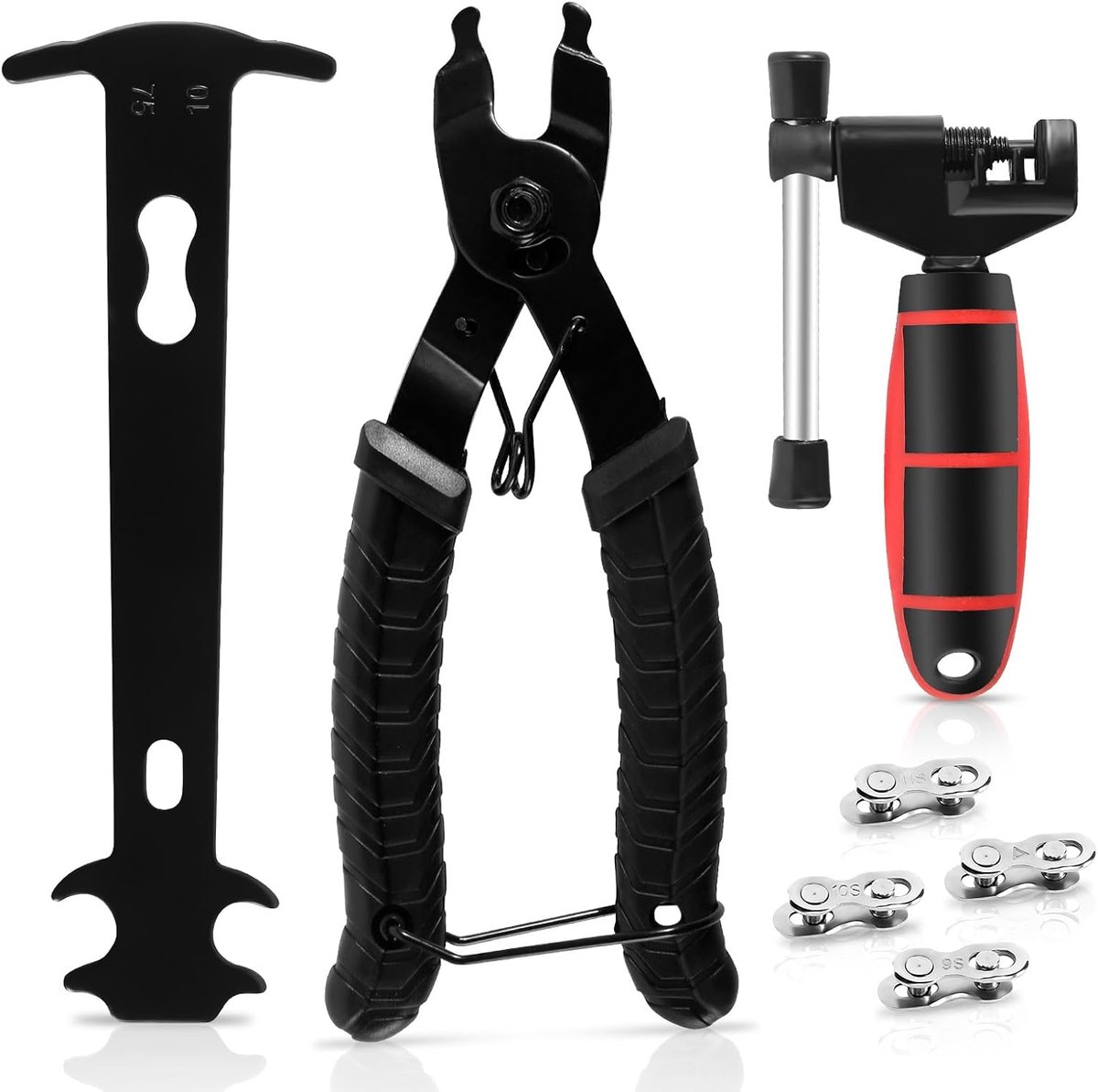 Kettingklinknagel, gereedschapsset, kettingslot, tang met 4 paar fietskettingen, klinknagels, kettingtang, fietsketting voor 6-12 versnellingen