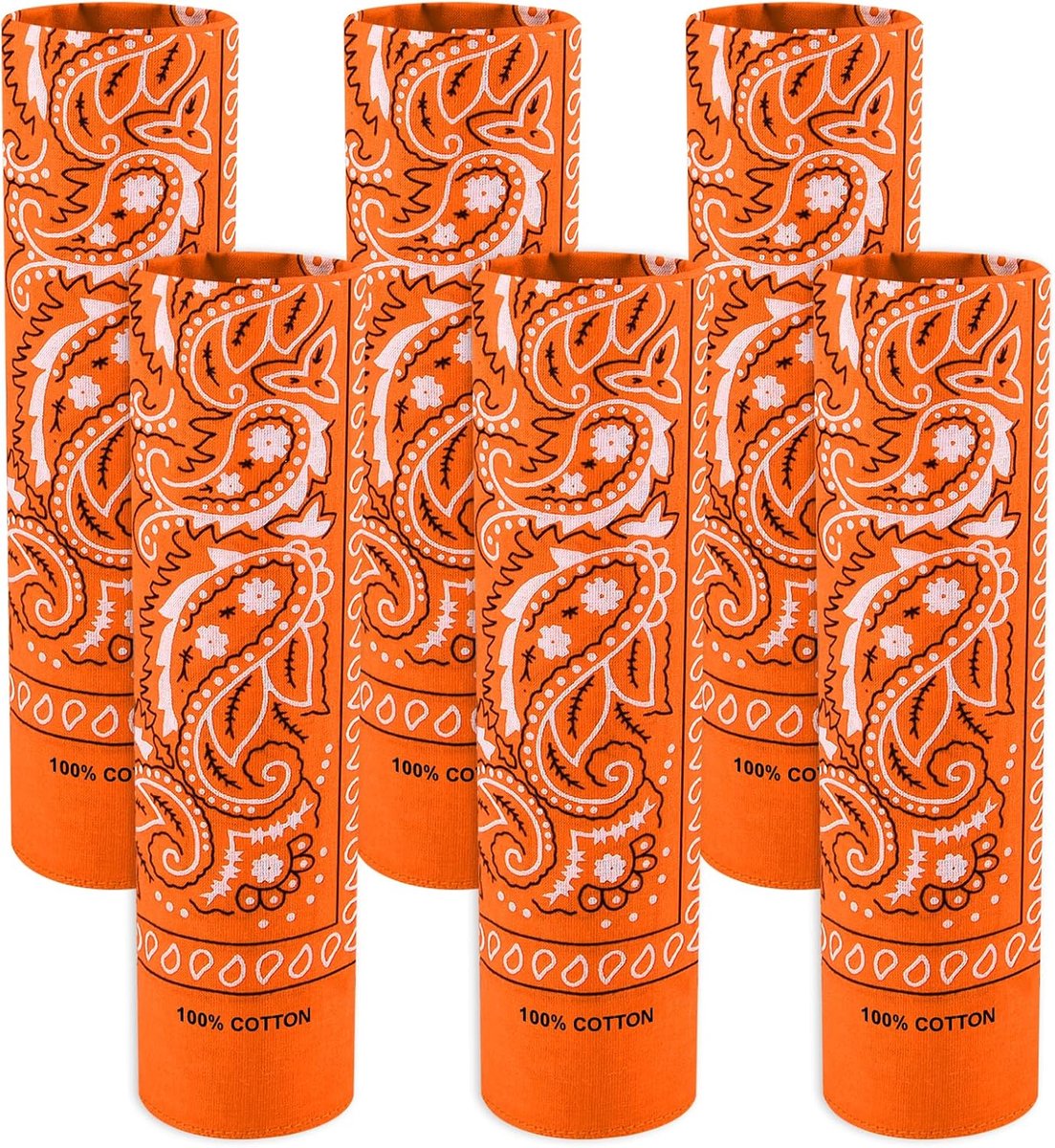 6 Pack 100% Katoen Bandana Paisley Bandanas Hoofd Ccarf Hoofdband Halsdoek Sjaal Zakdoek voor Vrouwen Mannen