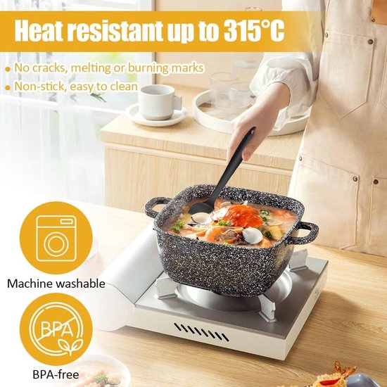Spatels, 315 graden Celsius, hittebestendige flexibele deegschraper, siliconen spatel, anti-aanbaklaag, siliconen spatel, keuken, BPA-vrij, voor koken, bakken, mixen, roeren — afbeelding 4