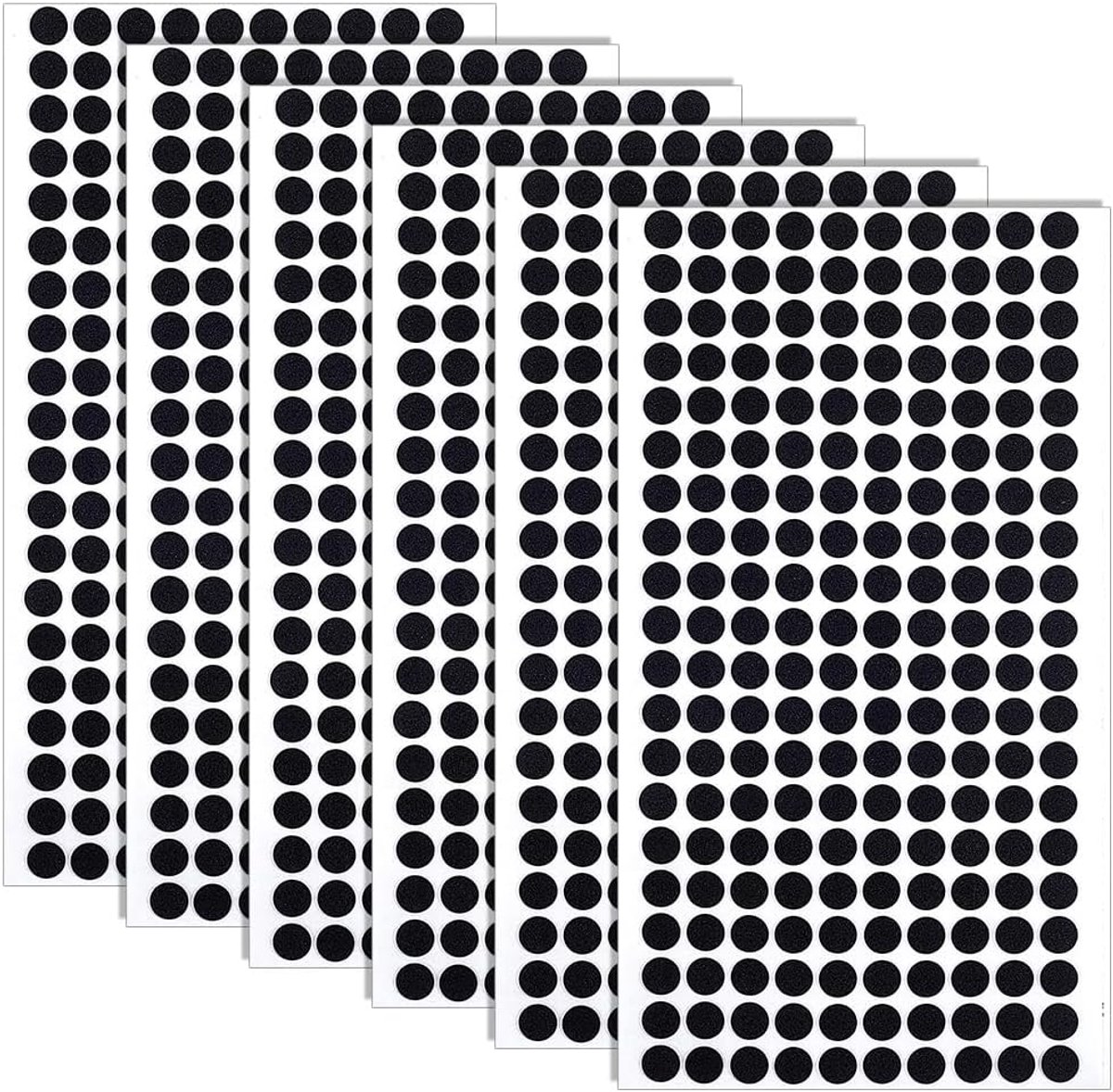 1200 stuks kleine vilten pads, 7,5 cm platte ronde zelfklevende dikke vilten stippen EVA-schuim stipstickers meubelpads voor kasten tafels laden stoelpoten deuren hardhouten vloeren, zwart