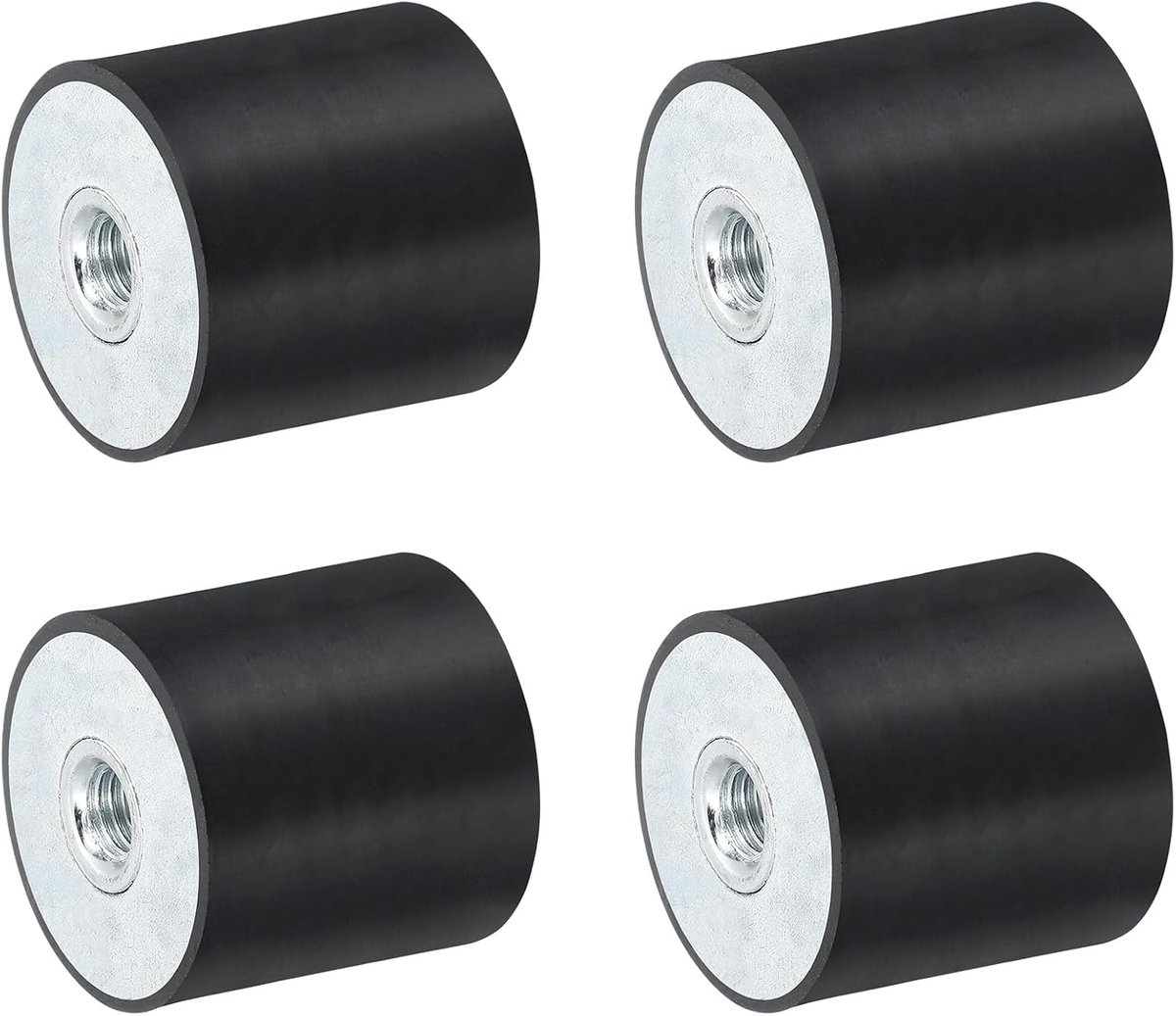 4 stuks 40 x 40 mm M10 schroefdraadbussen van rubber, trillingsisolatoren, vervangt anti-vibratiepads plat Silentblok-basisblok