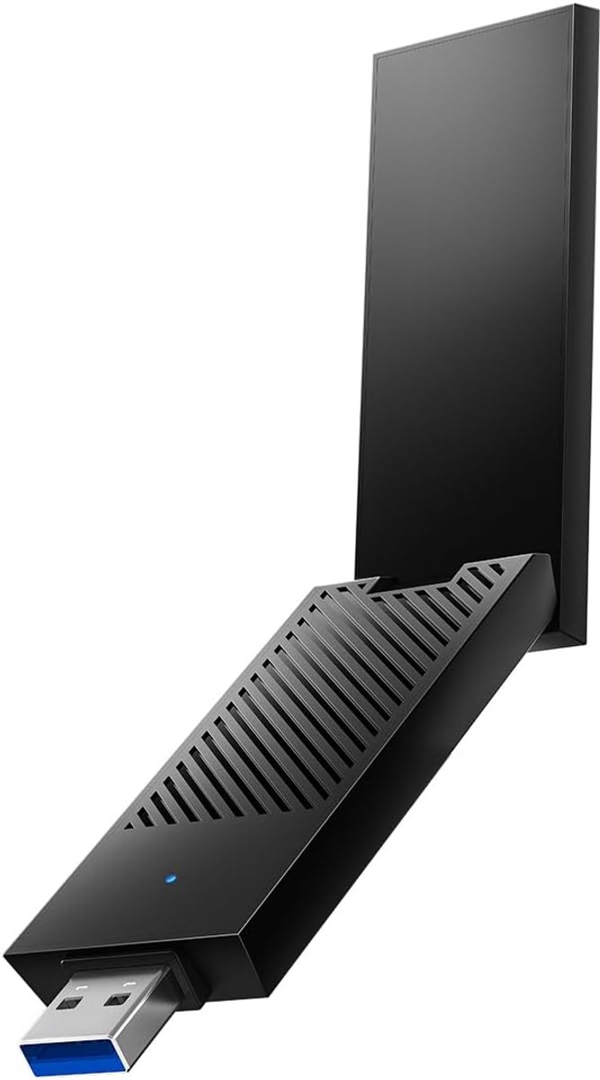 BE6500 Tri-Band Wi-Fi 7 Draadloze USB 3.0 Adapter WU6500 WiFi-adapter voor Desktop PC, Ondersteunt Windows 11/10, High Gain Antennes, 6GHz, 4K-QAM, 160MHz, WPA3