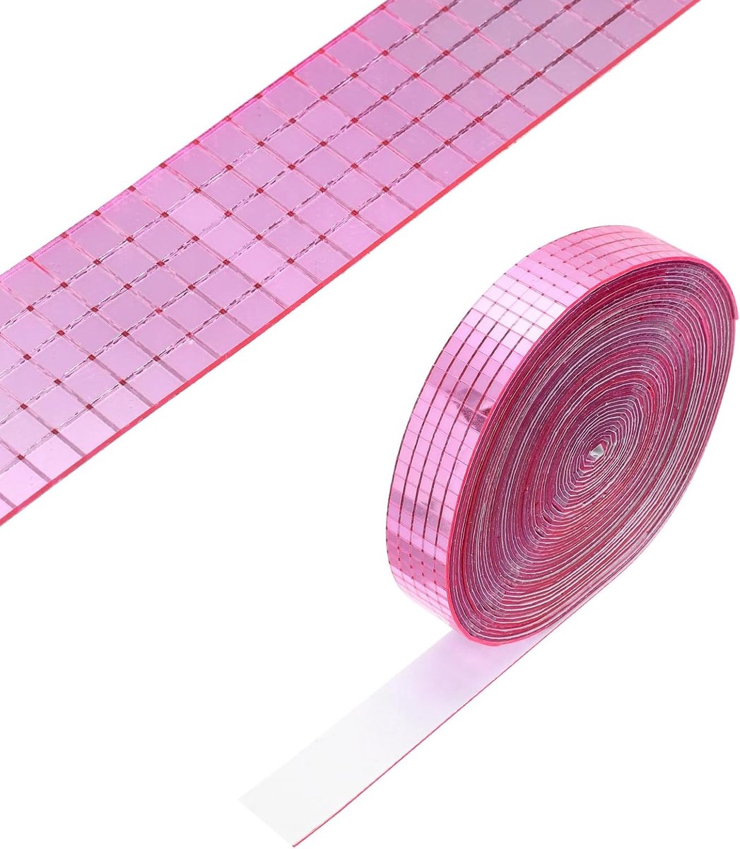 Mozaïektegels, 10000 Stuks Vierkante Mini Glas Mozaïek Disco Tegel Sticker voor DIY Craft Disco Bal Party Decoratie, Roze