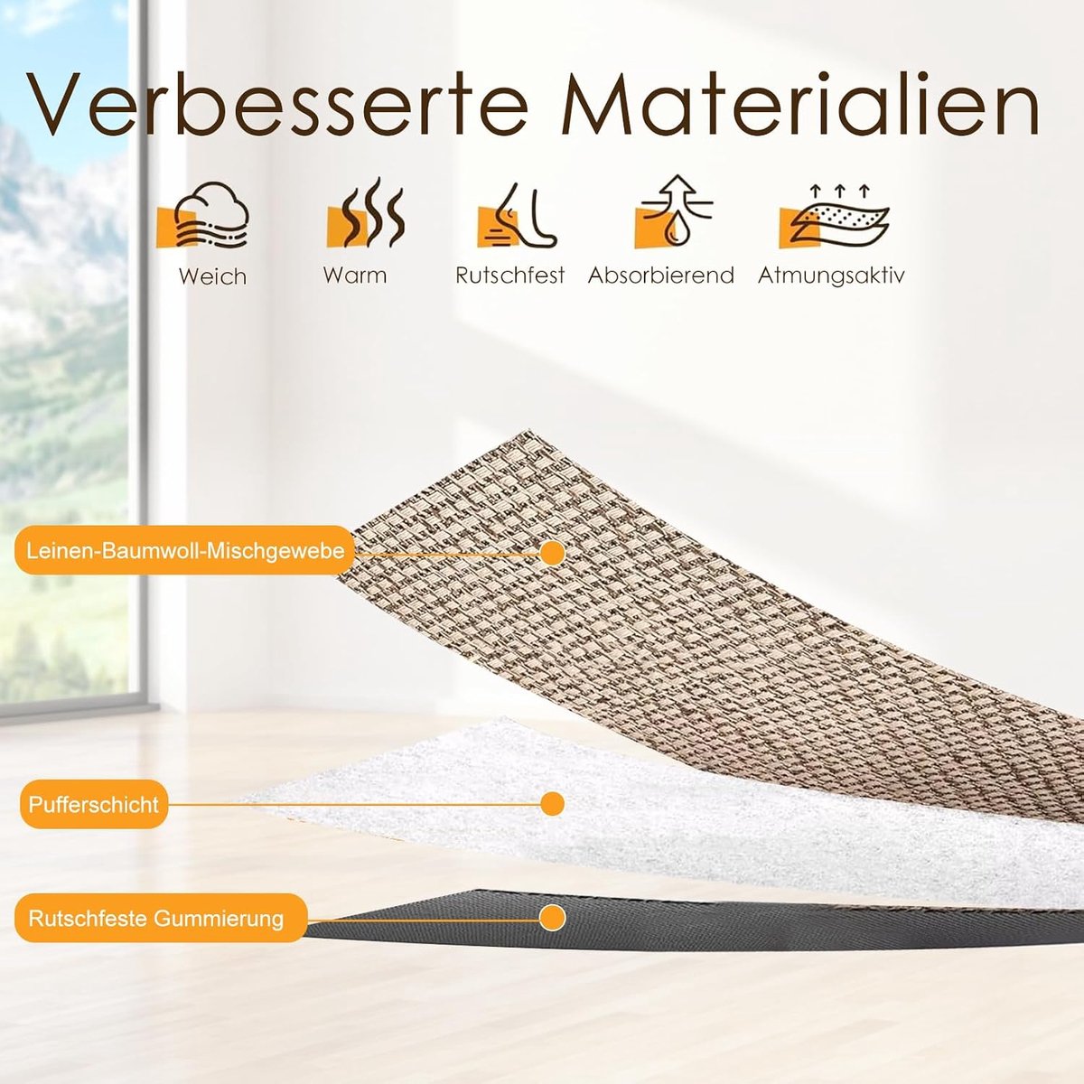 Trapmatten, Antislip Traptreden Voor Binnen, Met Rubberen Achterkant, Zonder Plakken, Voor Houten Trappen, Kinderen, 76 x 20 cm, Grijs