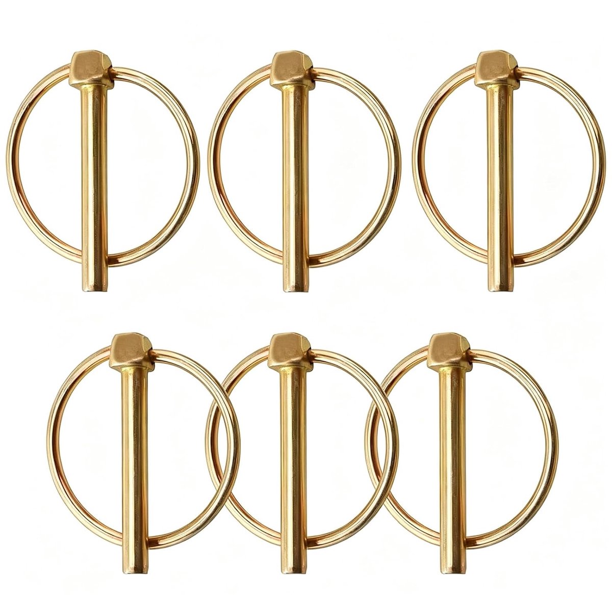 4,5 mm x 40 mm, ronde klapsplint 6 stuks, verzinkte beveiligingssplint met veerbevestiging, beveiligingsbouten, voor aanhangwagens, tractoren, fietsen, boten