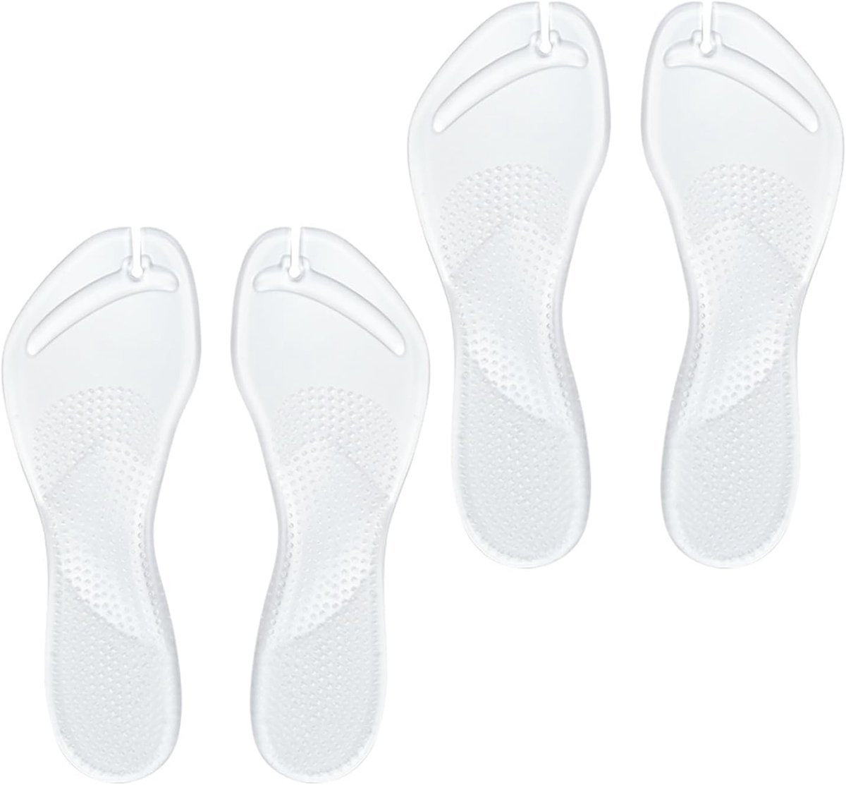 Set van 2 paar ultrazachte zelfklevende gelinlegzolen voor sandalen en teenspreiders, antislip, dempend en pijnverlichtend, ideaal voor dames en heren (S)