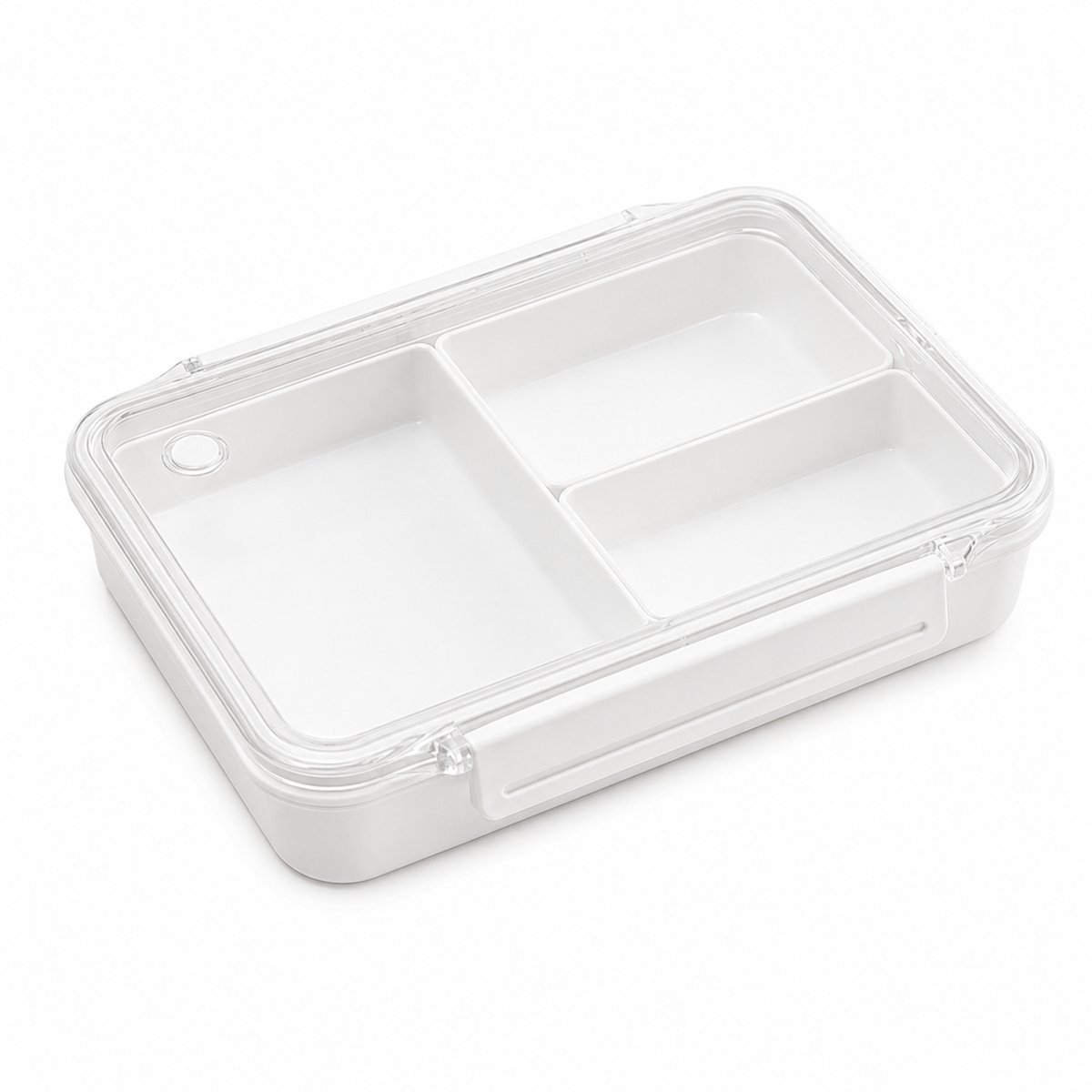 VHV Lunchbox 950 ml met 3 Vakken - Bento Box met Transparant Deksel, Kliksluitingen en Ventiel - Voor Werk, School, Onderweg en Meal Prep