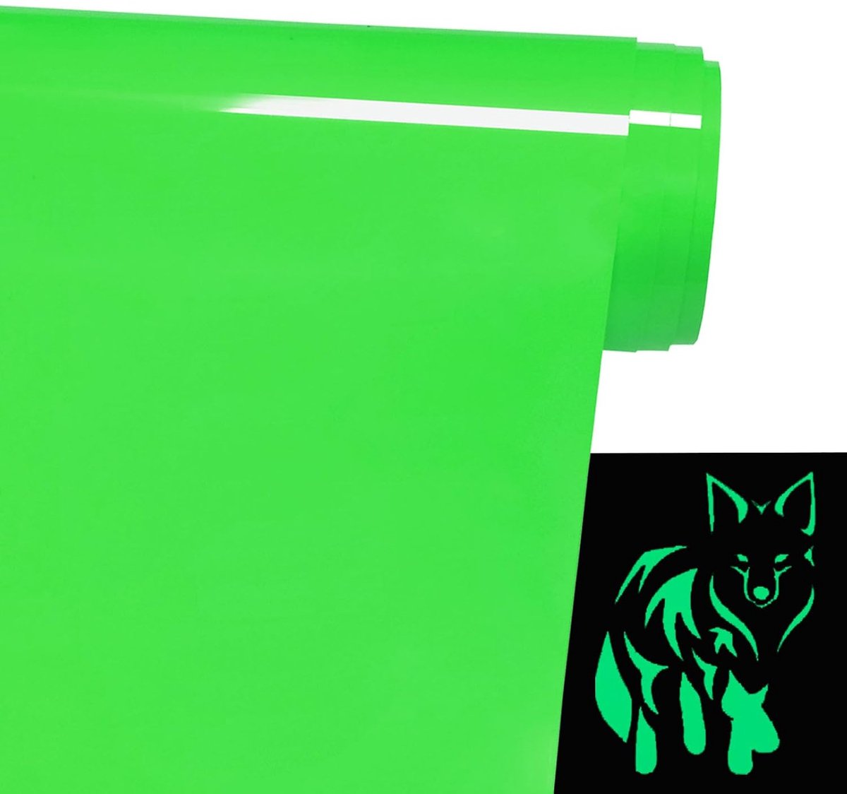 Plotterfolie Textiel, Gloeit in het Donker Plotterfolie 30,5cm×1,5m Heat Transfer Vinyl