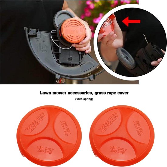2 stuks grastrimmer spoeldeksel snijkop kappen met veren reserveonderdelen 37474601 compatibel met Black & Decker GH400 CST1000 GL30 GL120C GL280 — afbeelding 2