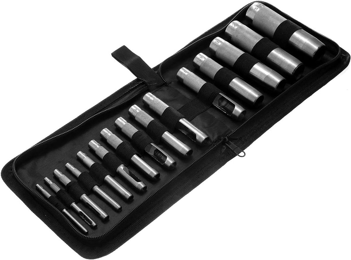 Perforatorset Heavy Duty lederen perforatorsnijder Toolkit voor riem Rubberen kaartpakkingen Plastic papieren horlogeband 3 mm - 25 mm