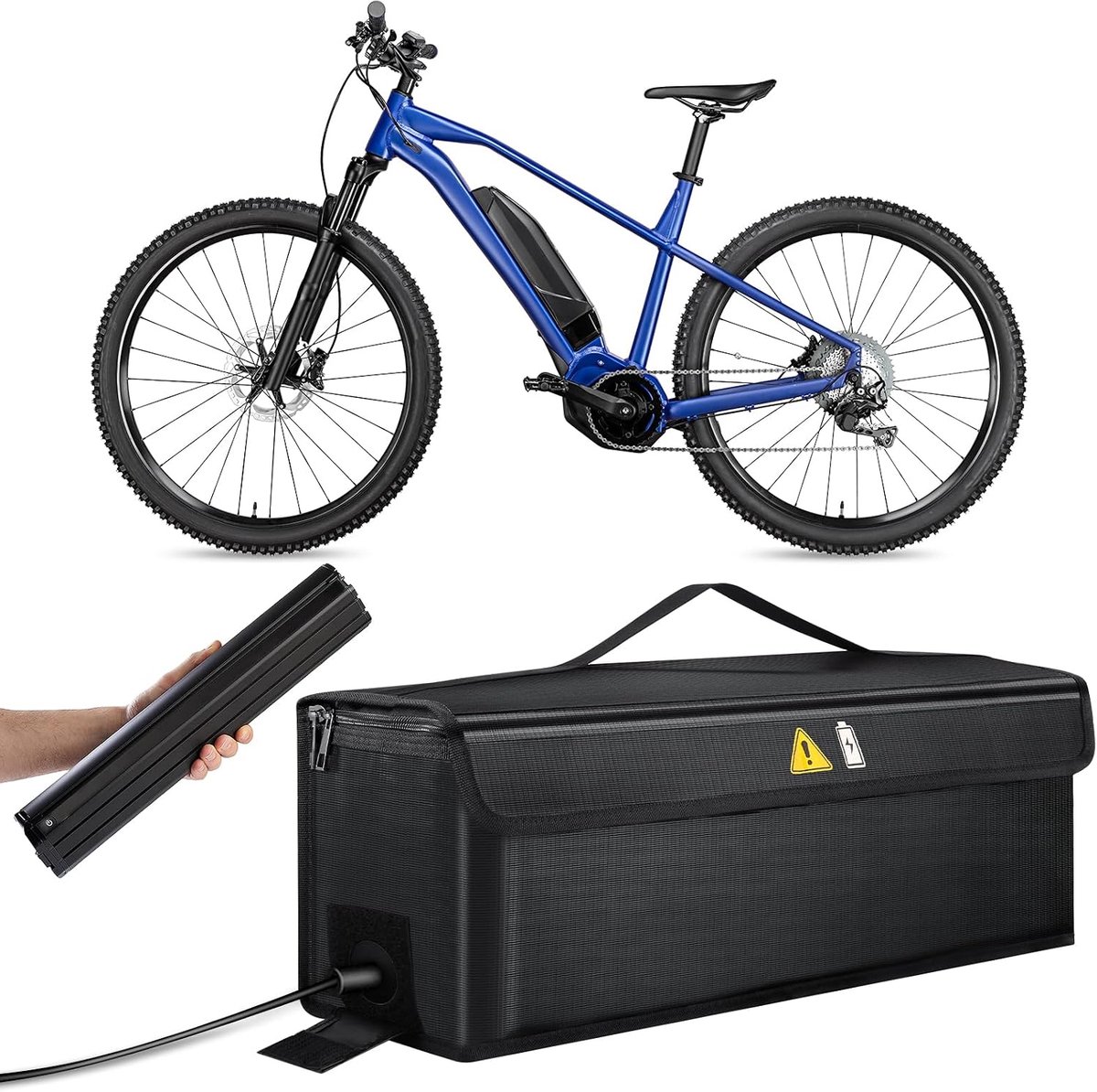 batterijtas, vuurvaste, explosiebestendige Lipo Safe Bag, extra grote batterijkluis, inclusief sluiting, ritssluiting, kabelgeleider voor opslag, transport, oplaadkoffer