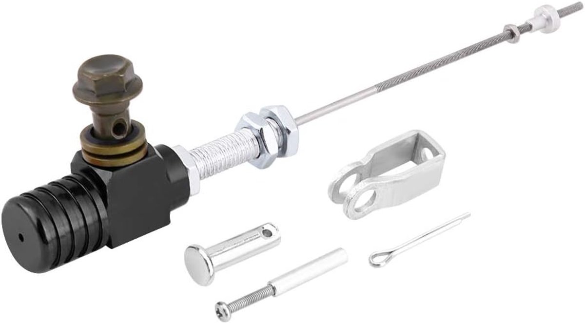 Hydraulische Koppeling Master Slave Cilinder Rem Pomp Aluminium Snelle Koppeling-Switching Effecten voor Motorfiets ATV Crossmotor (Zwart)