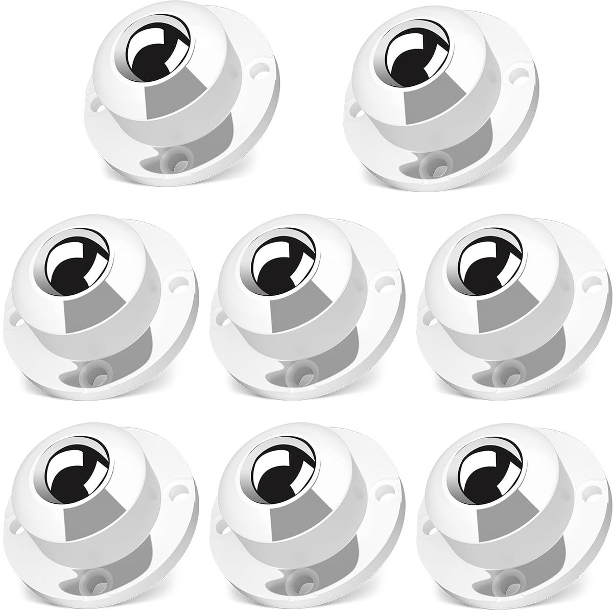 FIELDER Zelfklevende zwenkwielen, 360° draaibare wielen voor meubels, 1 inch universeel stalen wiel, 28 lbs draagvermogen per wiel, laag profielwiel voor kantoor, keukenapparatuur, 8 stuks,