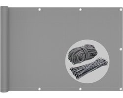 vounot Inkijkbescherming voor balkon, 100% HDPE, 230 g/m², uv-bescherming, scheurvast en winddicht, bescherming tegen kabelbinders en kabels, 500 x 90 cm, grijs