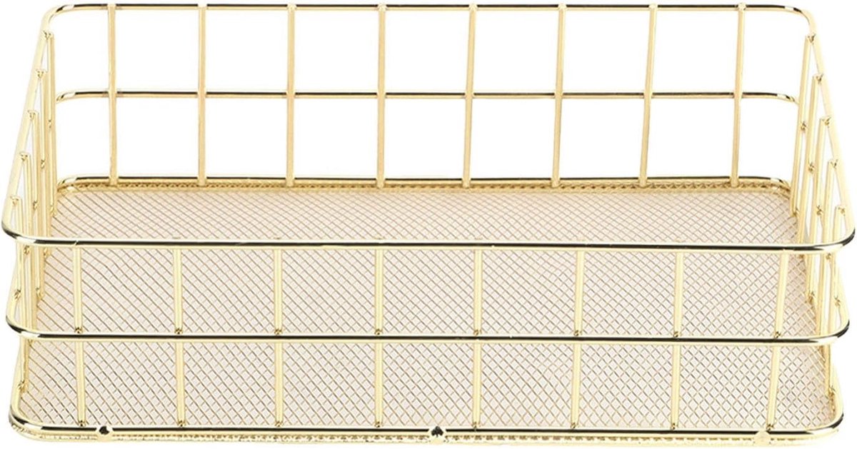 gaasmand, multifunctionele gouden ijzeren opbergmand, desktop-opbergorganisator voor thuis (l)