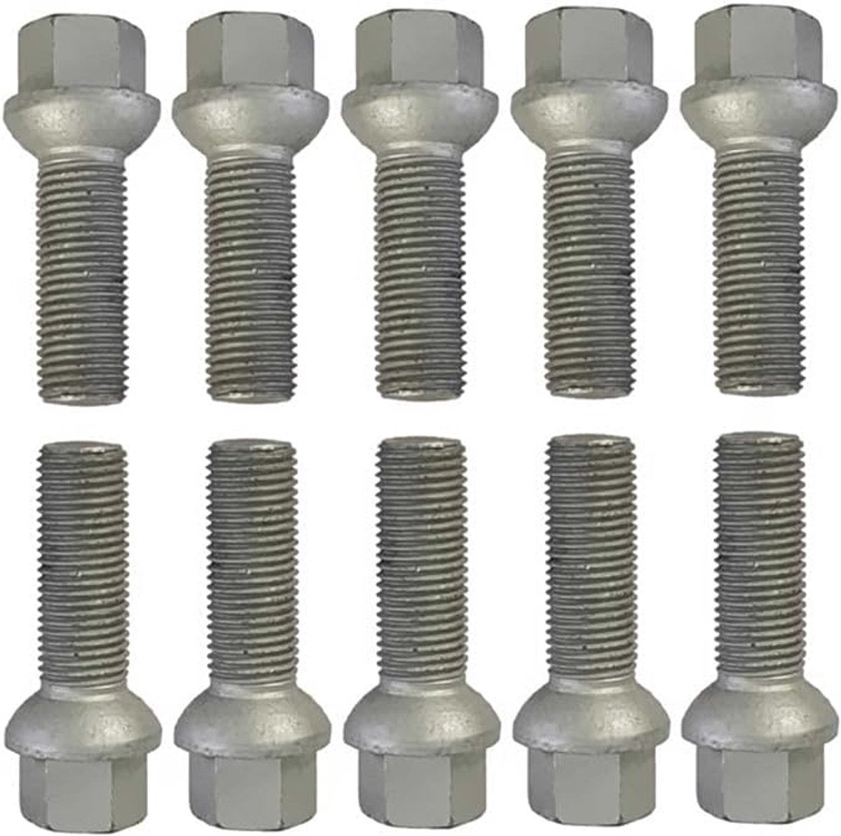 Bouten M14x1,5 Kogelzadel 35 mm Zilver Set 10 Stuks HEX17