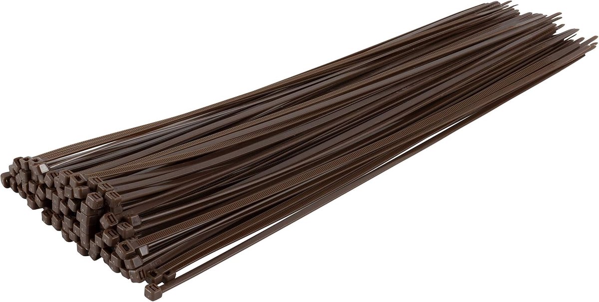 Kabelbinders Bruin - 100 stuks - 370 mm x 4,8 mm - lang - UV-bestendige set