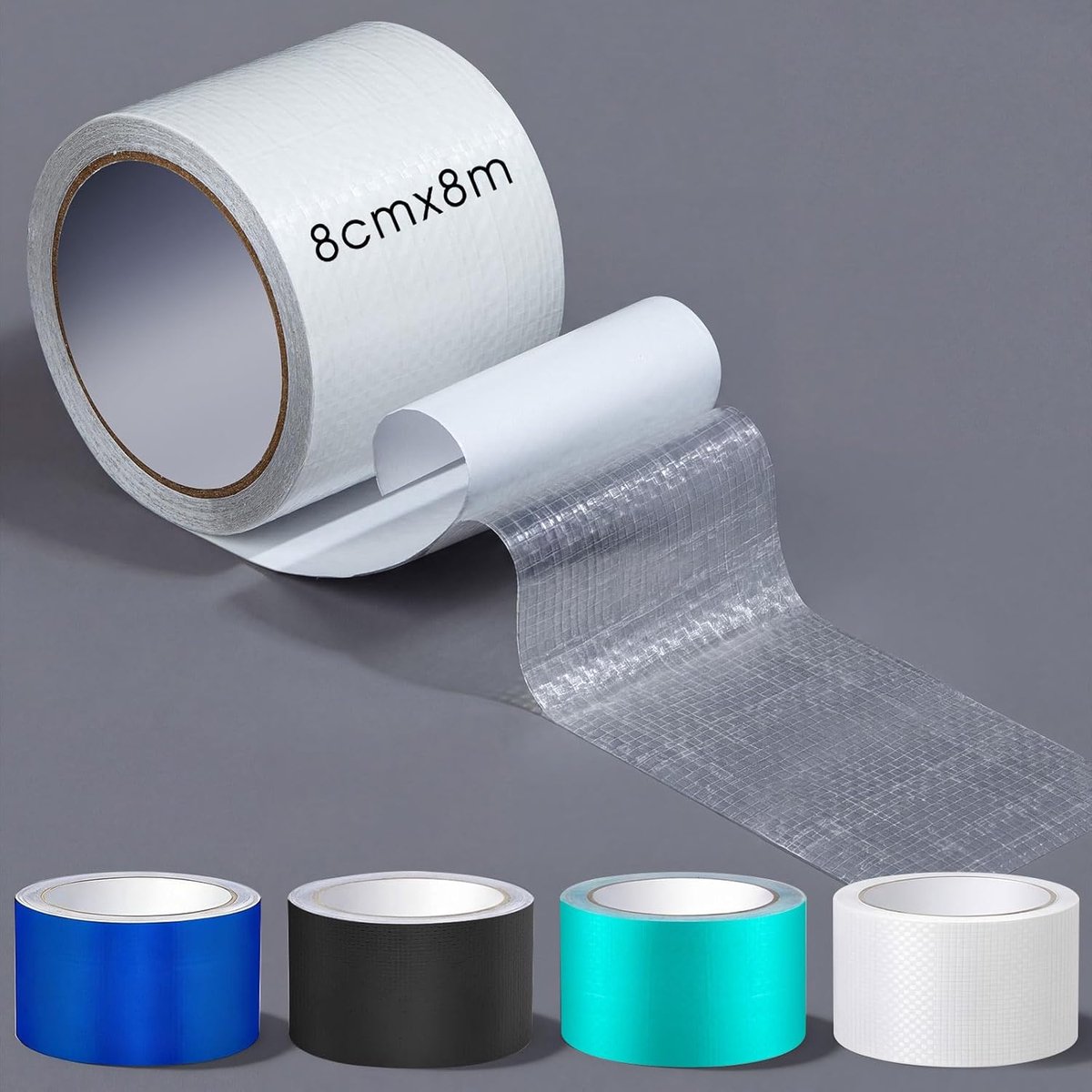 PE dekzeil tape vrachtwagen reparatie tape 8 cm x 8 m, transparant | PE-zeilband met hoge luifelstof, reparatieset, waterdichte tentpatches voor auto, vliegtuig, trampoline, dekzeilen, lijm