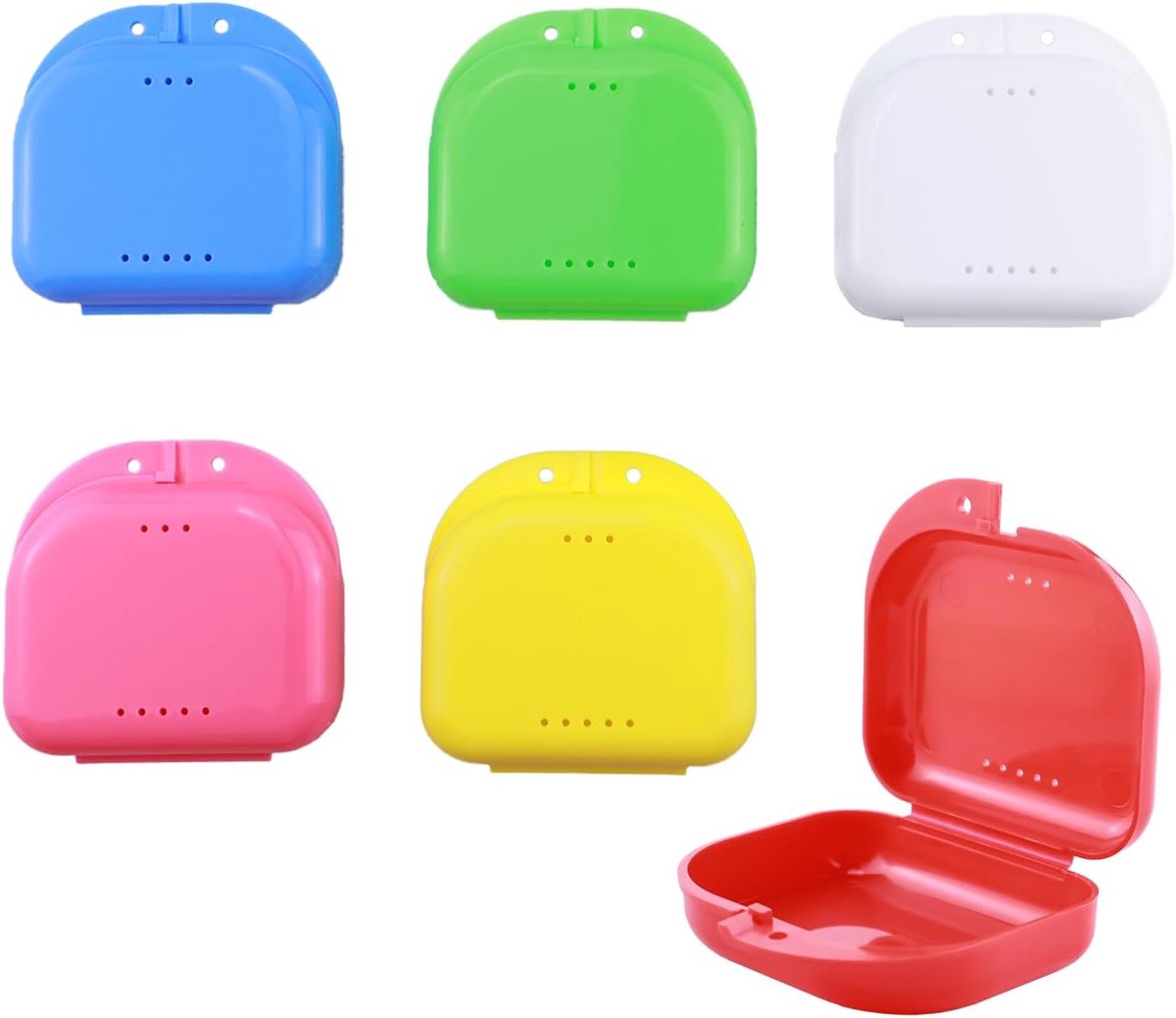 6 stuks tanddispensers, tandprothesenhouder, met ventilatiegaten, voor tanddispenser, tanddispenser, tandverzorging, mondbescherming