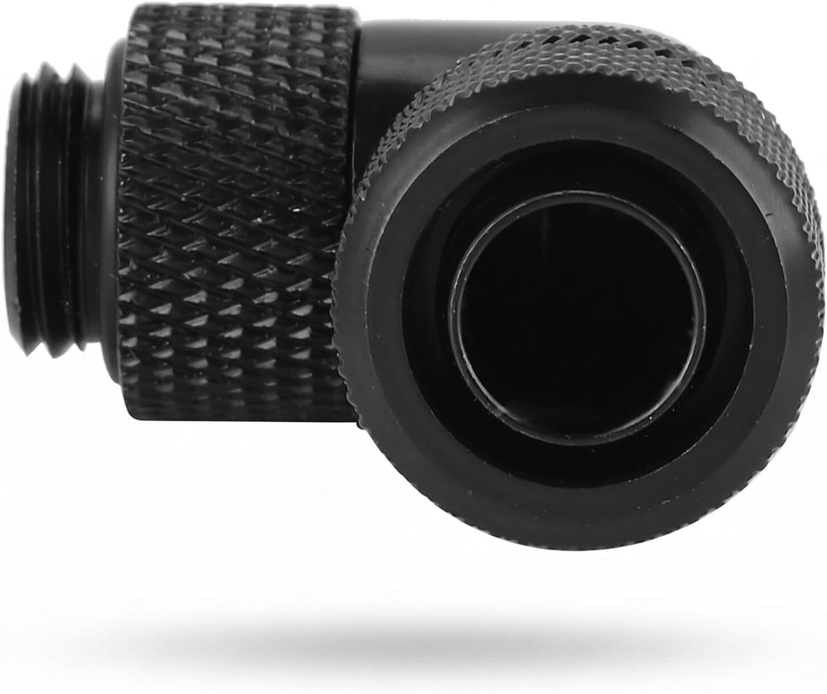 waterkoeling Fitting, G1/4 2 punten draad waterkoeling Fitting dunne buis 90 ° haakse elleboog voor computer waterkoelsystemen(zwart)