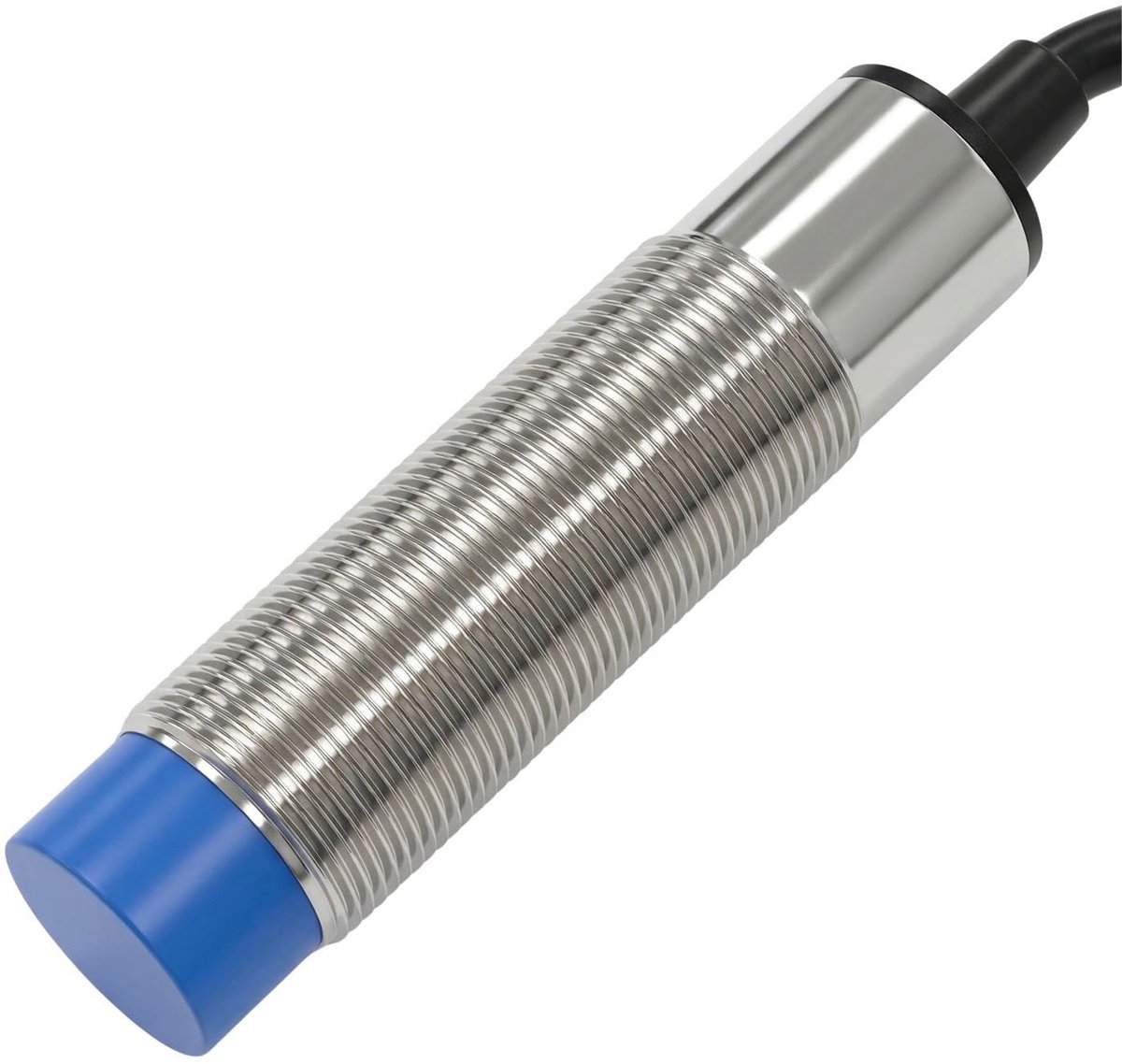 Nabijheidsschakelaar | M18 ?18mm | 6…36V DC | NO-contact, NPN, IP67 | Detectiebereik < 8 mm | Nabijheidssensor van messing, vernikkeld | Eindschakelaar met open kabeleinde