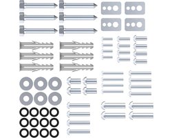 conecto VESA Schroevenset 66 stuks, tv-montage, wandmontage M8, M6, M5, M4, universeel compatibel met pluggen en sluitringen, zilver
