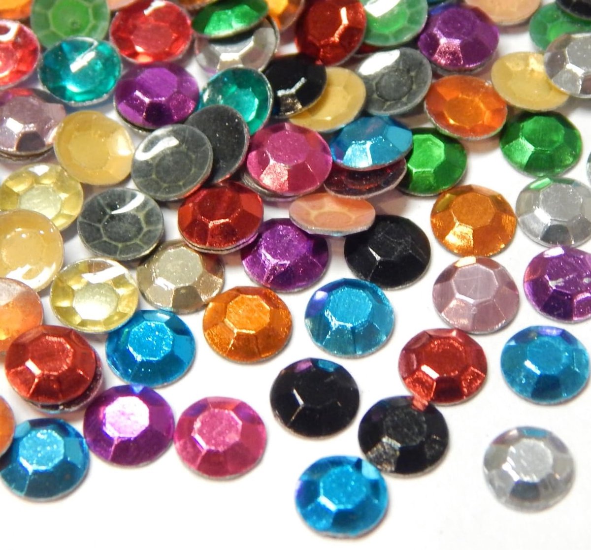 Hotfix Metalen klinknagels, studs, strass, 5 mm, octagon therm, zelfklevend, om op te strijken, klinknagels, veelkleurig (bont, 5 mm, 2000 stuks)
