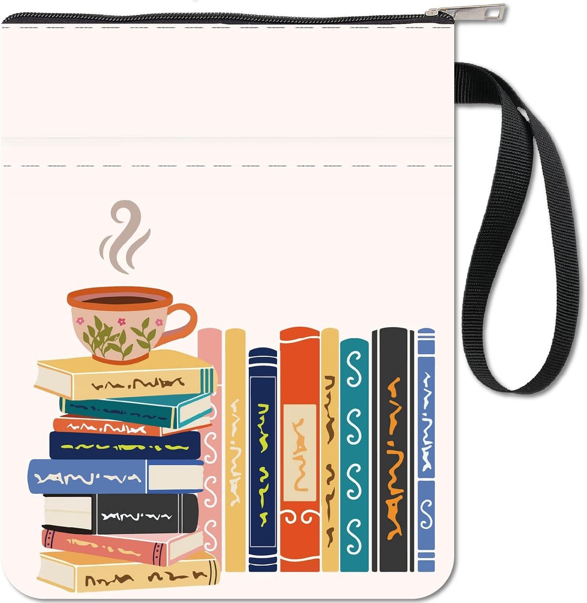 craspire Boekenhoes van wasbare stof met ritssluiting en extra vak voor boekenliefhebbers, klasgenoten, vrienden, geschenken