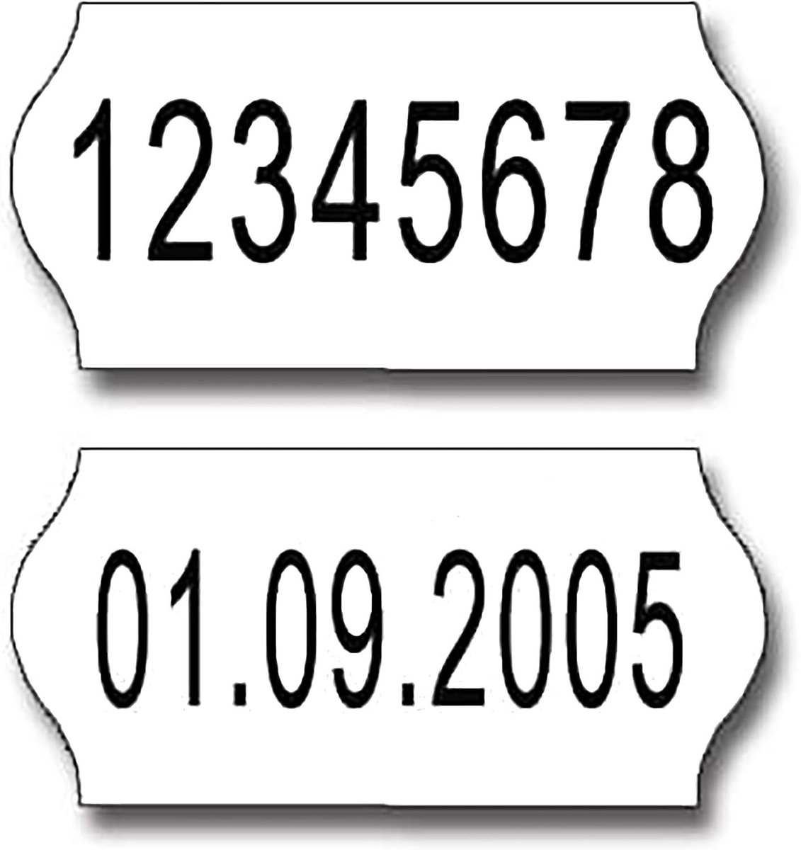 Prijskaartlabels, afmetingen 22 x 12 cm, wit, verpakking met 12 rollen (contourgesneden, permanente lijm)