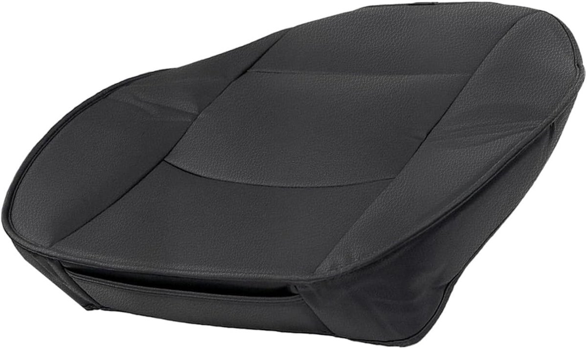Stoelkussen Zitkussen, Universeel Leer Volledig Omlopende Voorstoelbekleding, Ademend Anti-slip Autostoelbeschermer, Auto Voertuig Stoelbescherming Zwart