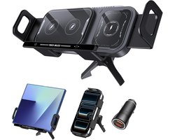autolader Snel opladen: Qoosea 15W Qi Dual Coil Auto Mount voor Air Vent, Auto Telefoonhouder Compatibel met Samsung Galaxy Z Fold 7/6/5/4/3/Fold 2 Z Flip 7/6/5/4 iPhone 16 Pro Max Google