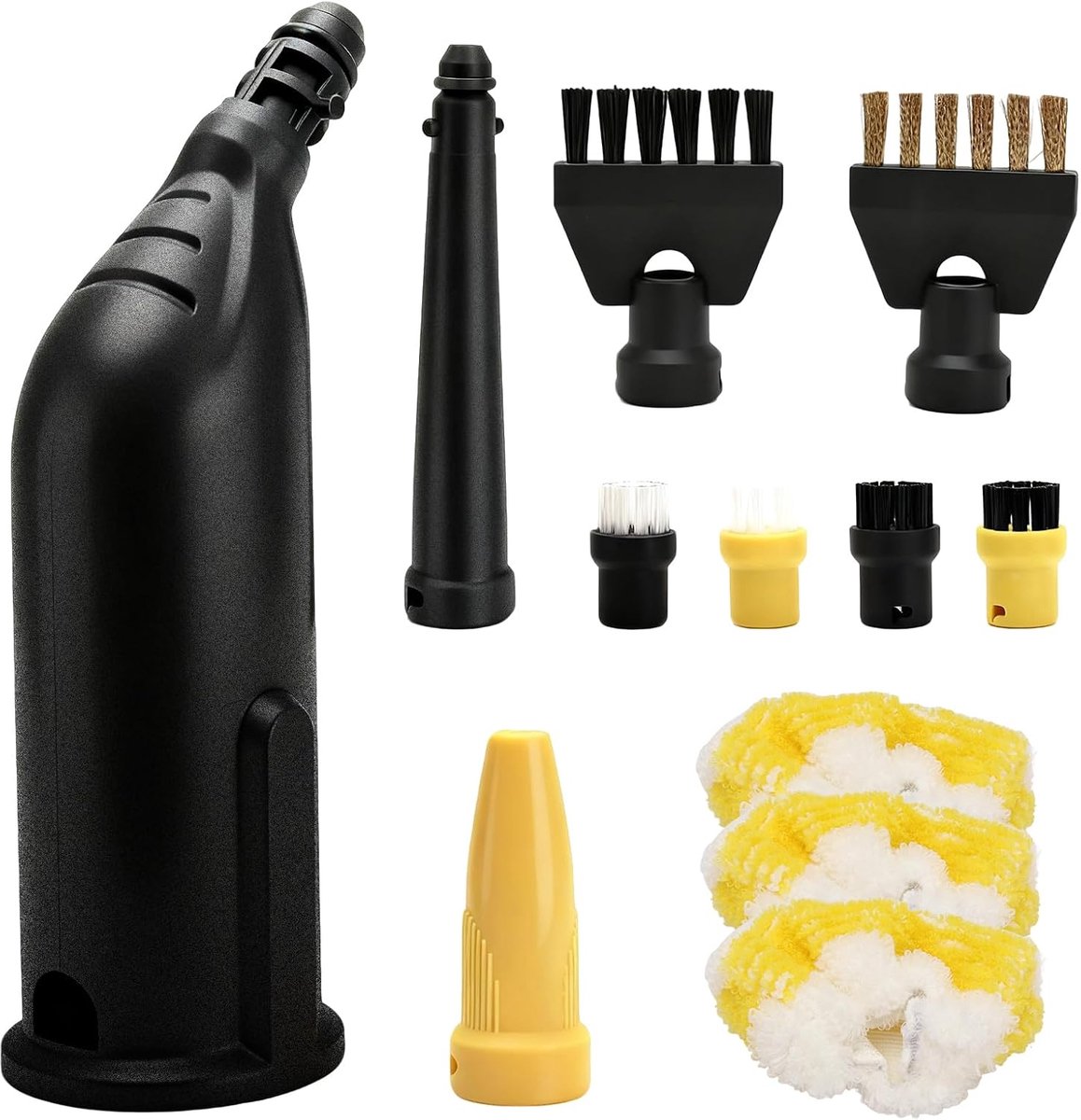 12 stuks accessoires voor Kärcher stoomreiniger SC1 SC2 SC3 SC4 SC5, voegenborstels, ronde borstel, Powerdüsen Set, handmondstuk microvezeldoek, stoomreiniger reserveonderdelen voor Kärcher