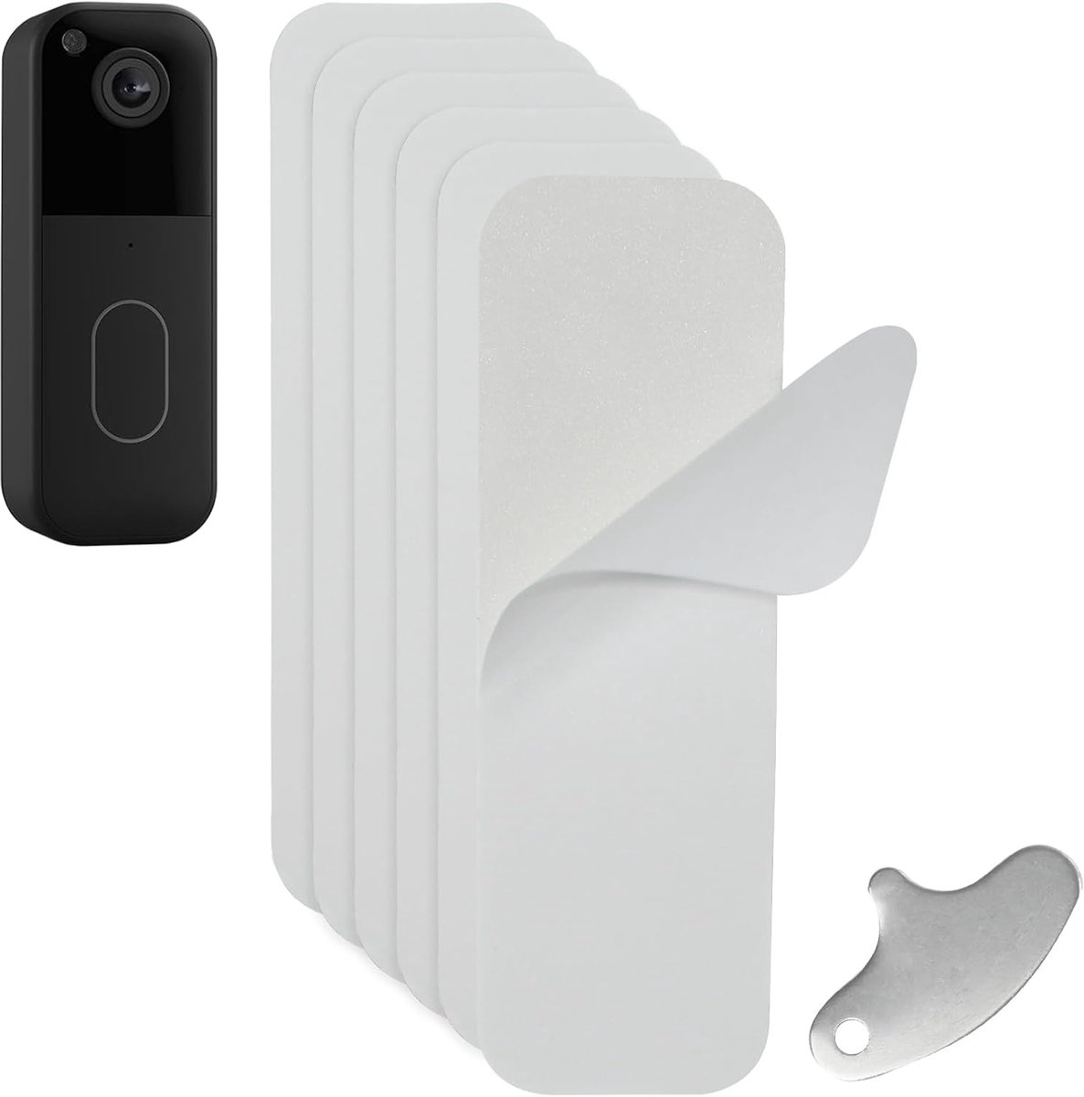 boor dubbelzijdige tape voor Blink Video Deurbel (2e generatie), 6 stuks | zelfklevende deurbel deur mount, deurbel sleutel vervanging tool, montage beugel accessoires, zelfklevende pads montage tape