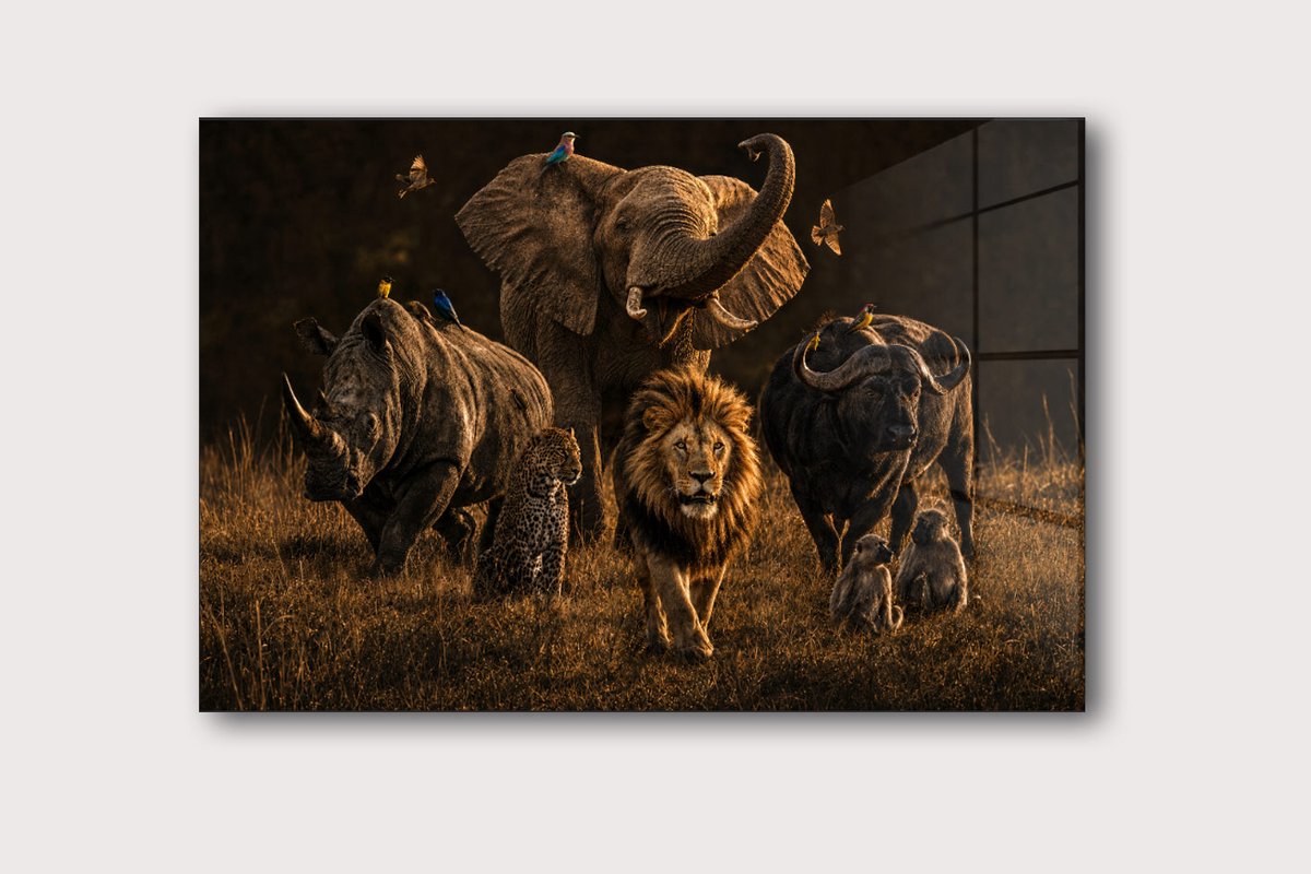 De Big Five van Afrika 90x60cm