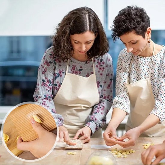 Gnocchi En Pasta Deegverwerkingsplank Met Schraper Voor Thuisbakken - Natuurhouten modelageplank om handmatig gnocchi, pasta en deegproducten te vormen zonder kleven — afbeelding 4