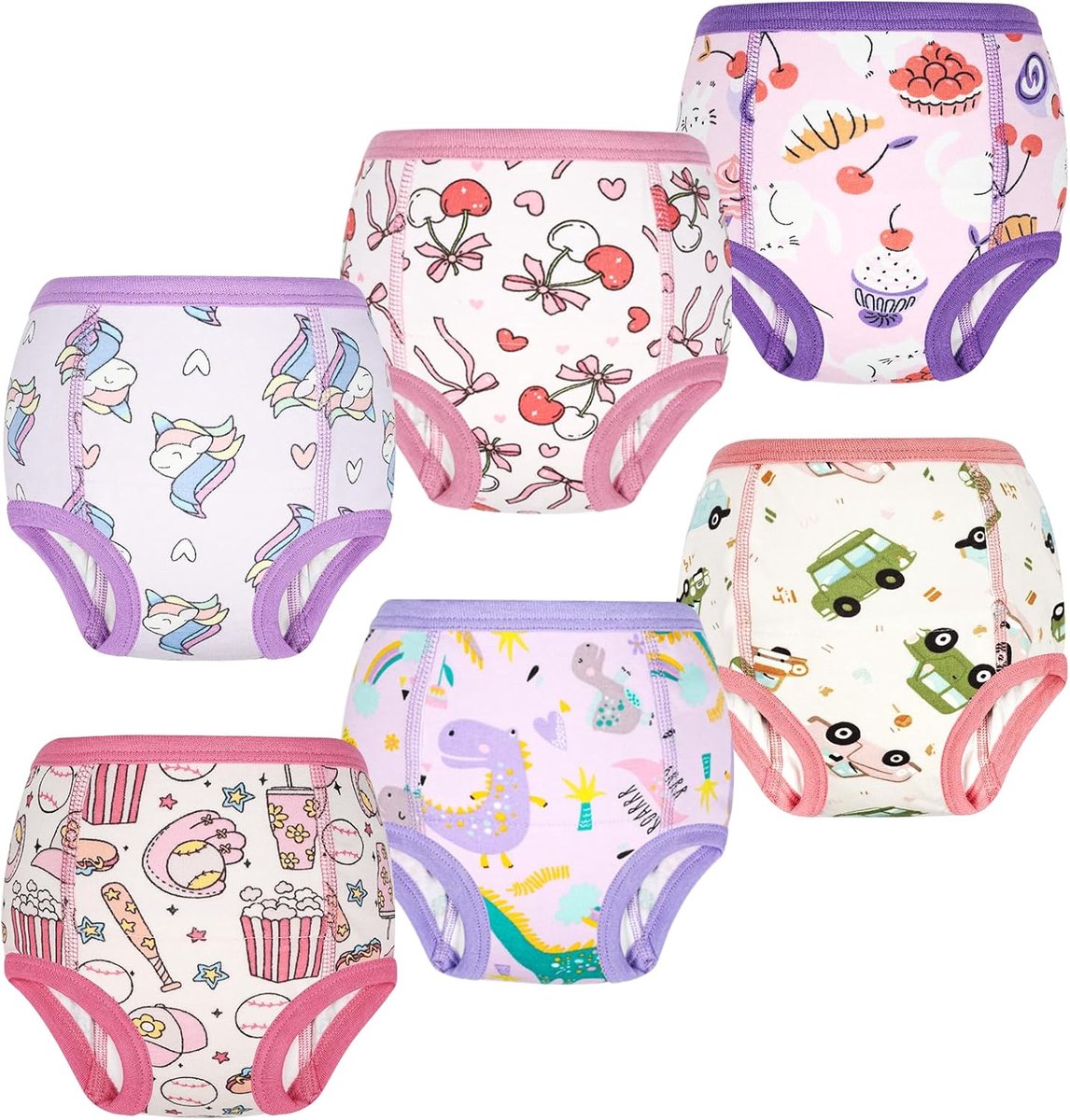 DIRECT Trainingsbroek voor meisjes, 6 stuks, voor jongens en meisjes, absorberende slipjes voor kinderen, 100% katoen, gastronomische momenten, 4 jaar