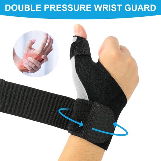 duimbrace voor beide handen, carpaal tunnelbandage, polsbandage, duimsteun en spalk voor spica, behandeling van rizoartrose, Quervain-synovitis, artritis — afbeelding 4