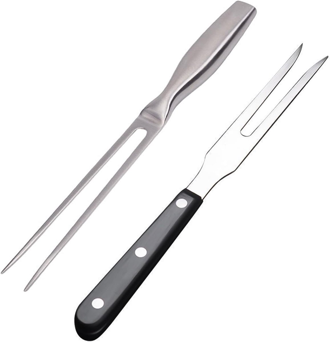 2 stuks grillvork van roestvrij staal, picknickgereedschap voor buiten, keukenaccessoires, voedselvorken, keukengereedschap.