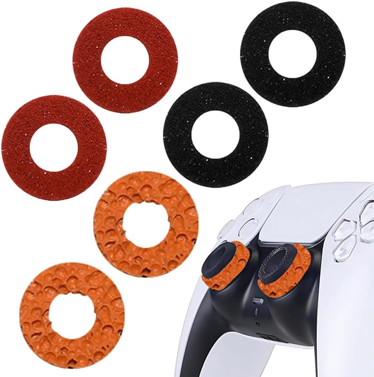 Rings, 6 stuks, 3 verschillende sterktes, precisieringen, Aim Assist bewegingsbesturing voor Steam Deck, PS5, PS4, Xbox One, Switch OLED, Switch Lite, Switch Pro