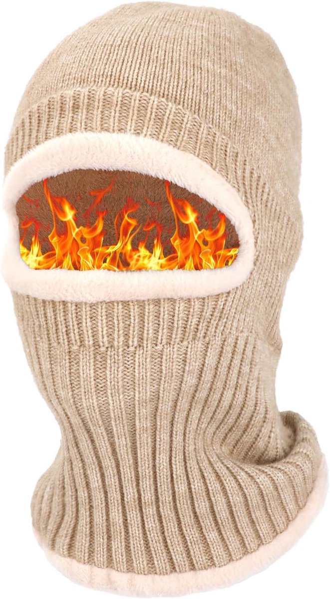 Thermische Bivakmuts voor Mannen en Vrouwen Multifunctioneel Winddicht Gebreide Skimasker Warm Balaclava met Halswarmer voor Outdoor Sport Fietsmuts