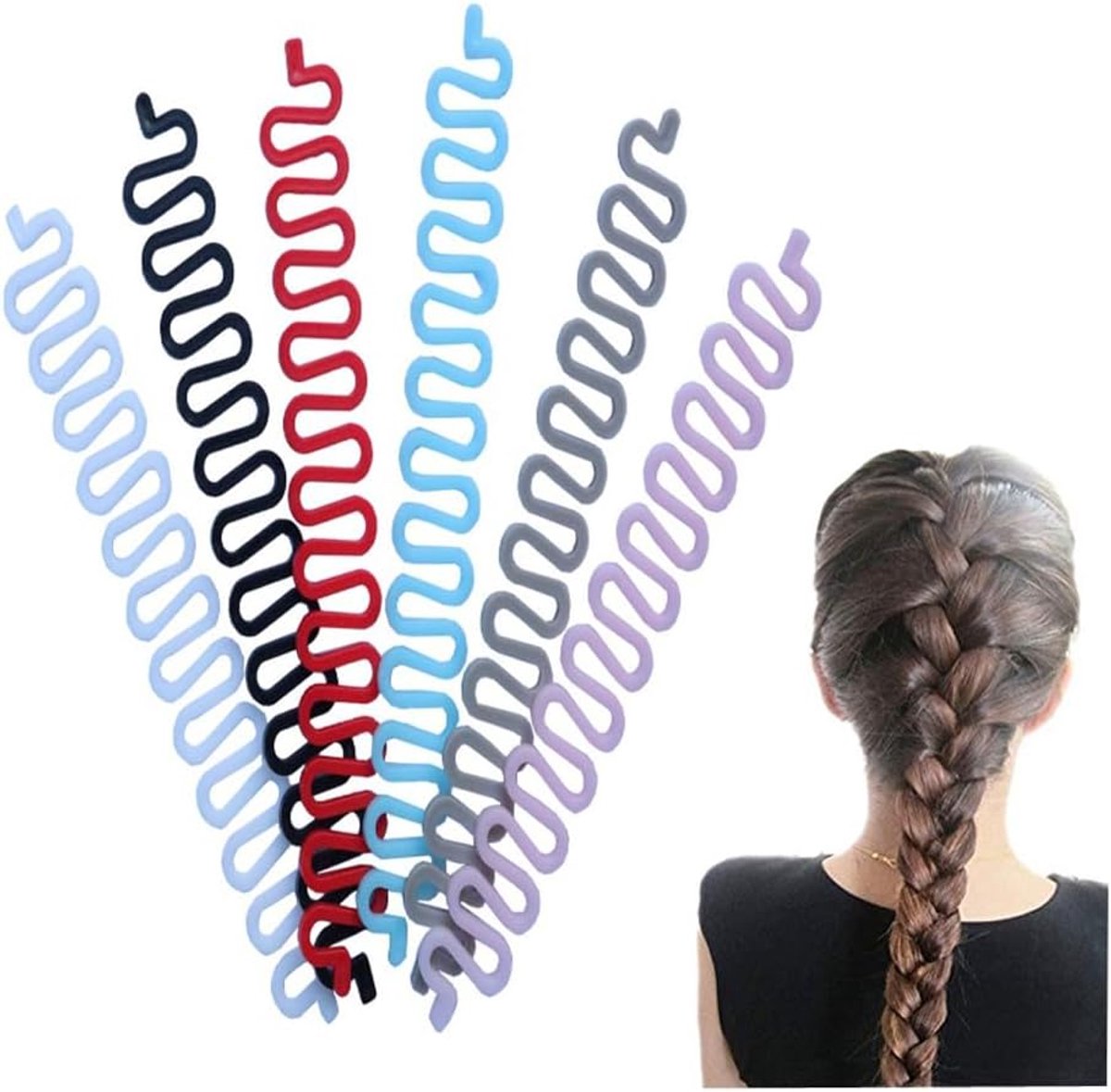 6Pcs Mix Kleuren haar Vlechten Tool voor Styling, Franse Twist Braid, Breien Tool, Sticky DIY Visgraat Kapsel, Magic Twist Bun Maker, Haaraccessoires