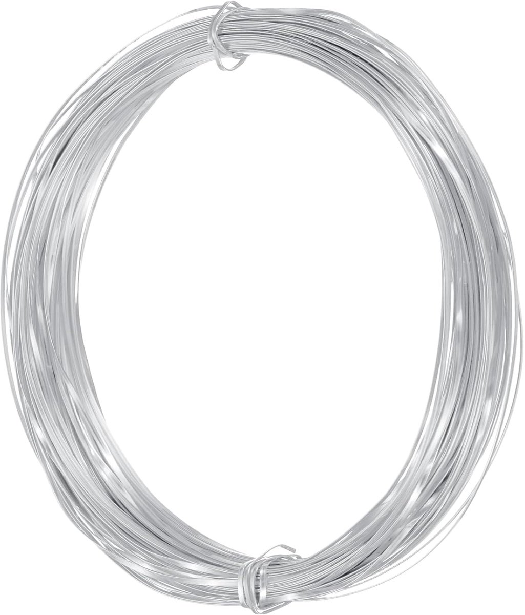 Draad voor handwerk, 1 mm, 30 m 0,3 mm dik, zacht, voor bloemen, sieraden, frame, voor sculptuur, doe-het-zelf, sieraden maken, zilverkleur