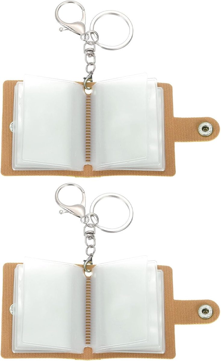 Mini fotoalbum met sleutelhanger, mini-fotoboek, gepersonaliseerd, lederen fotosleutelhanger met foto's, doe-het-zelf, klein voor familie, koffie, Eén maat