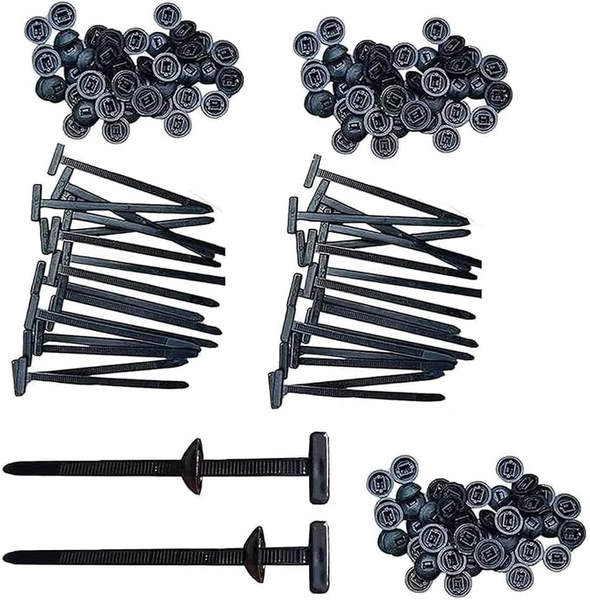 kabelbindergesp, 100 stuks nylon zwarte kabelbinders, autokabelbinders sluiting met gesp, 95 mm lange kabelbindersluiting voor reparaties, voor machines, voertuigonderhoud