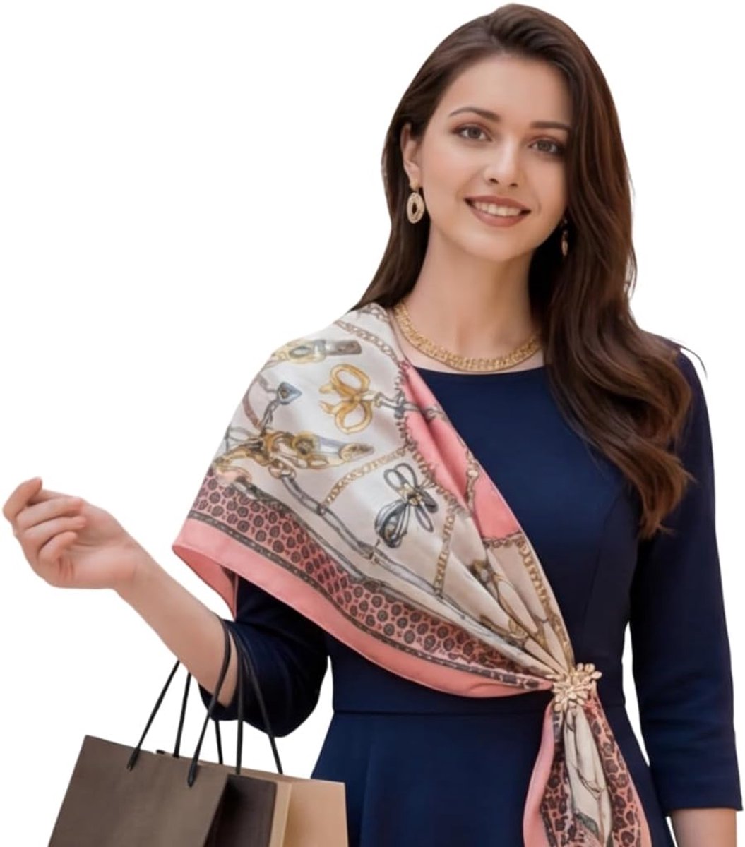 dames zijden doek klassieke halsdoek zijde chiffon formele gelegenheden doek omslagdoek licht 90x90cm bandana geschenk stola dochter moeder