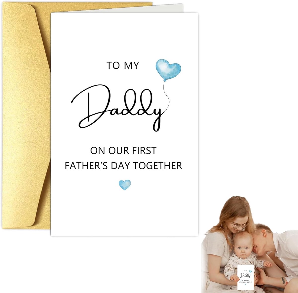 verjaardag als papa-kaart, eerste vaderdagkaart voor nieuwe vaders en aanstaande vaders - 1 kaart + envelop - 13,5 x 20,6 cm - Levendig, duurzaam, doordacht cadeau-idee voor nieuwe vaders